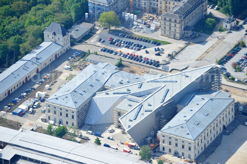 Dresden from above - View of the Dresden Military History Museum ( Army Museum ) during the implementation and expansion