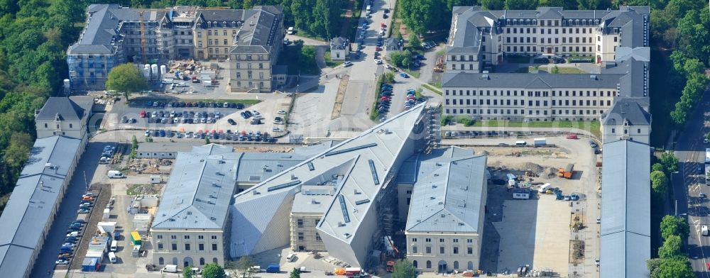 Aerial photograph Dresden - View of the Dresden Military History Museum ( Army Museum ) during the implementation and expansion