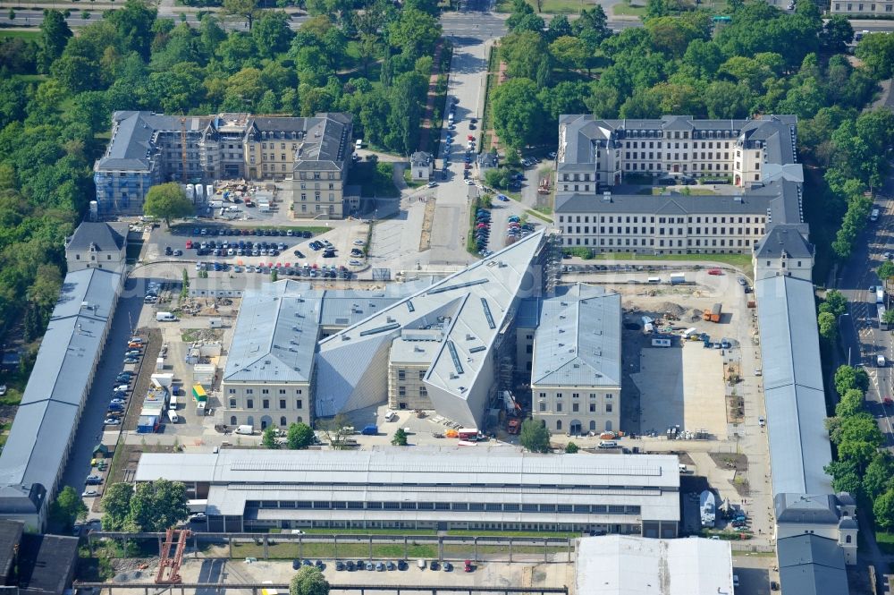 Dresden from above - View of the Dresden Military History Museum ( Army Museum ) during the implementation and expansion