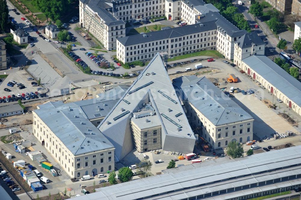 Dresden from above - View of the Dresden Military History Museum ( Army Museum ) during the implementation and expansion