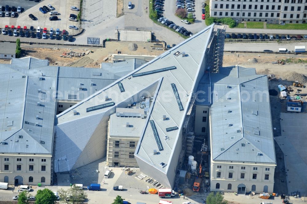 Aerial image Dresden - View of the Dresden Military History Museum ( Army Museum ) during the implementation and expansion