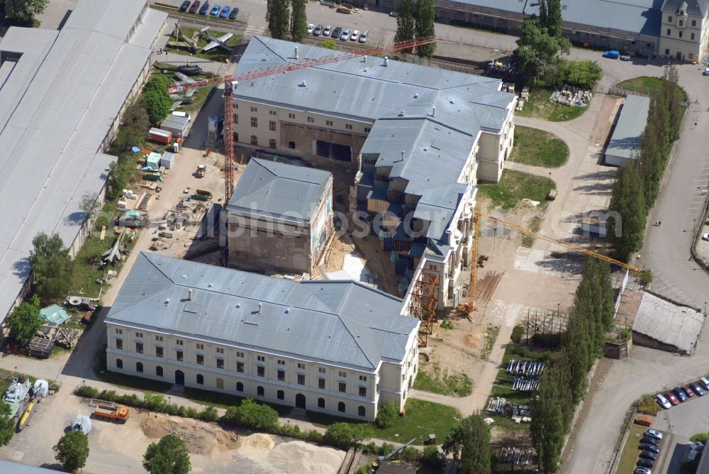 Dresden from above - View of the Dresden Military History Museum ( Army Museum ) during the implementation and expansion