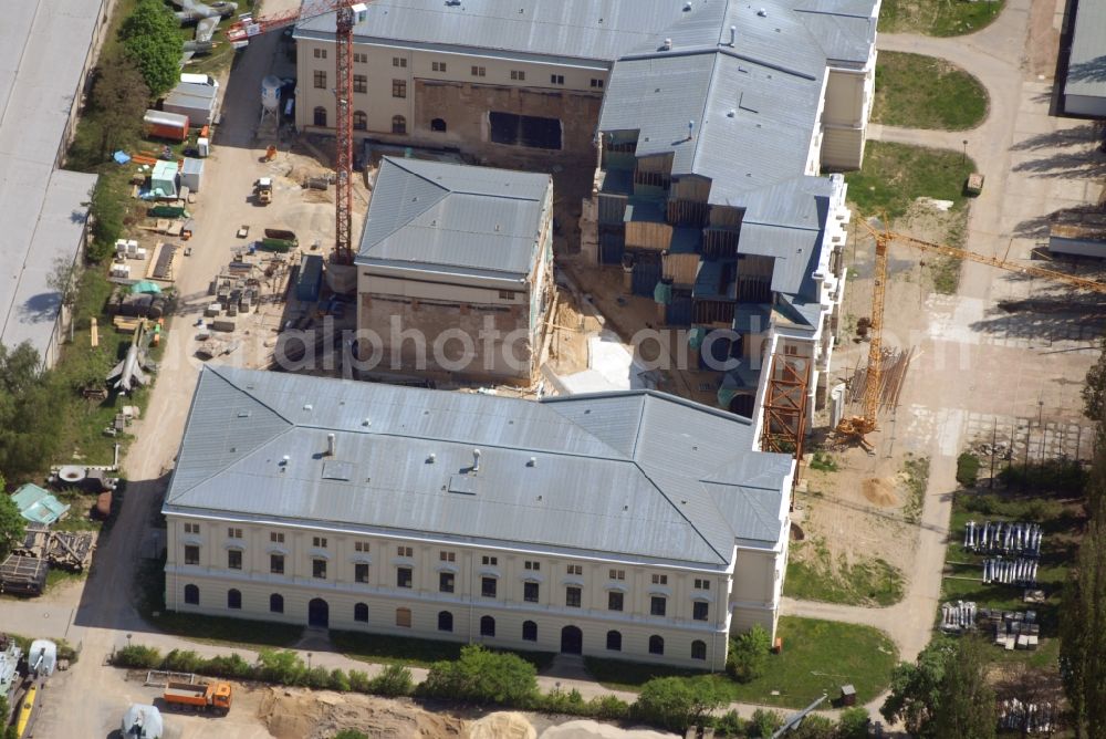 Aerial image Dresden - View of the Dresden Military History Museum ( Army Museum ) during the implementation and expansion