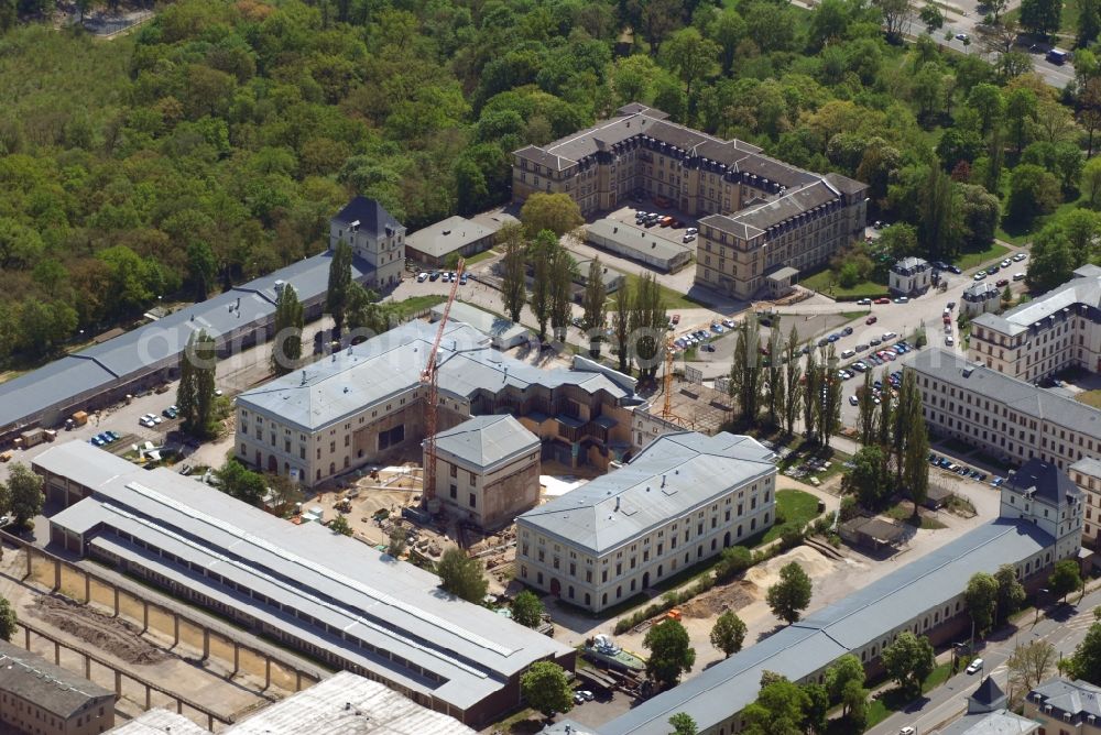 Aerial photograph Dresden - View of the Dresden Military History Museum ( Army Museum ) during the implementation and expansion