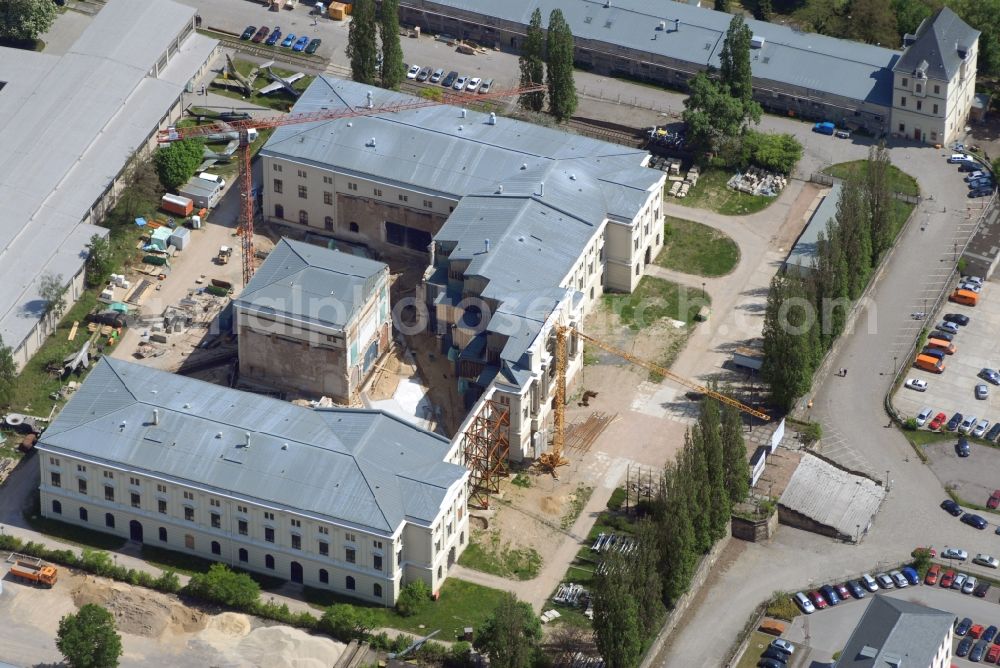 Dresden from above - View of the Dresden Military History Museum ( Army Museum ) during the implementation and expansion