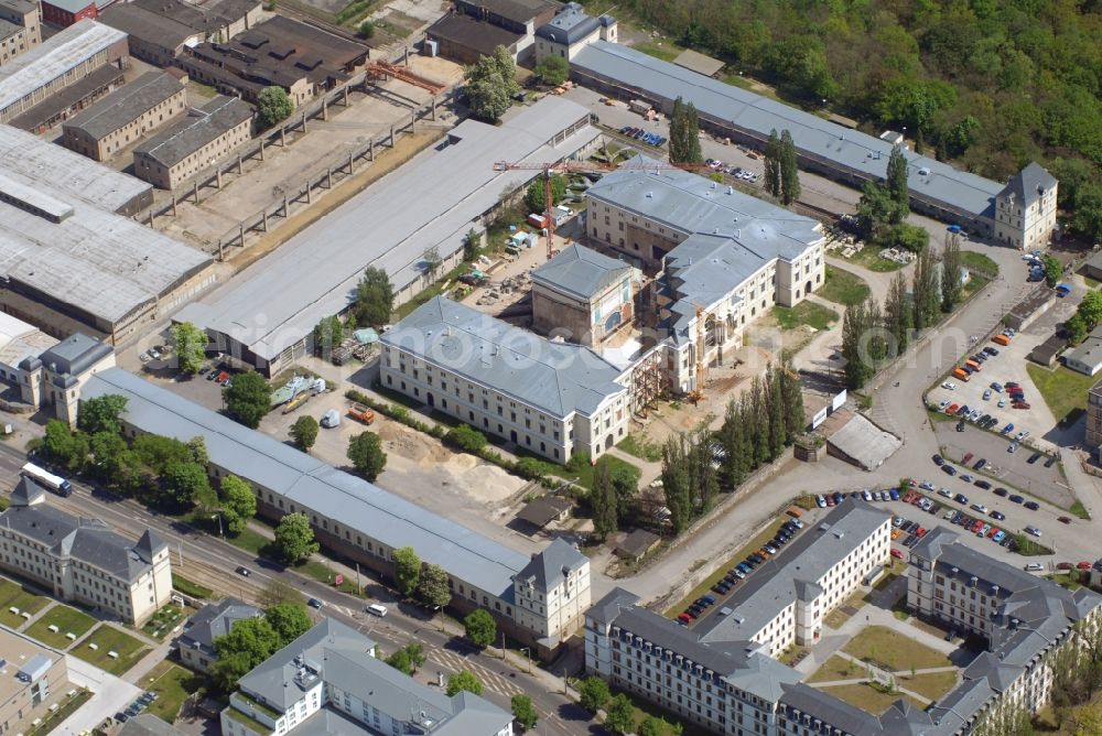 Aerial image Dresden - View of the Dresden Military History Museum ( Army Museum ) during the implementation and expansion