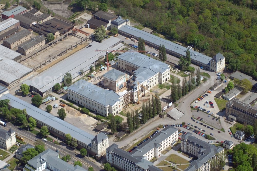 Aerial photograph Dresden - View of the Dresden Military History Museum ( Army Museum ) during the implementation and expansion