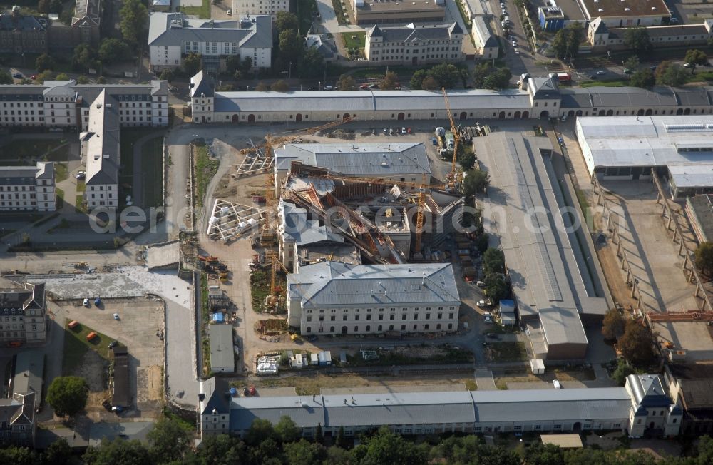 Dresden from above - View of the Dresden Military History Museum ( Army Museum ) during the implementation and expansion