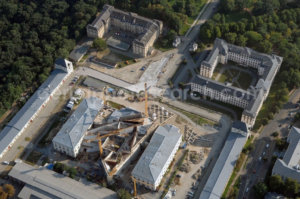 Aerial image Dresden - View of the Dresden Military History Museum ( Army Museum ) during the implementation and expansion