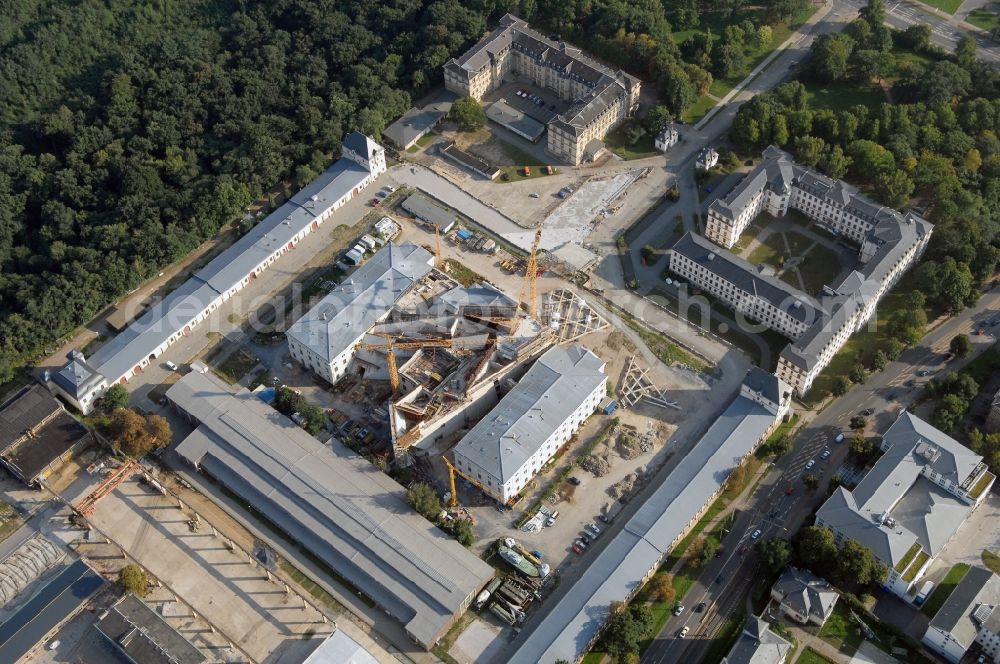 Aerial photograph Dresden - View of the Dresden Military History Museum ( Army Museum ) during the implementation and expansion