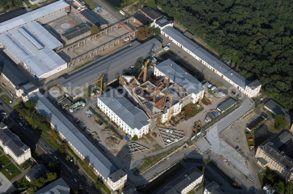 Dresden from the bird's eye view: View of the Dresden Military History Museum ( Army Museum ) during the implementation and expansion