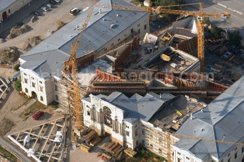 Aerial image Dresden - View of the Dresden Military History Museum ( Army Museum ) during the implementation and expansion