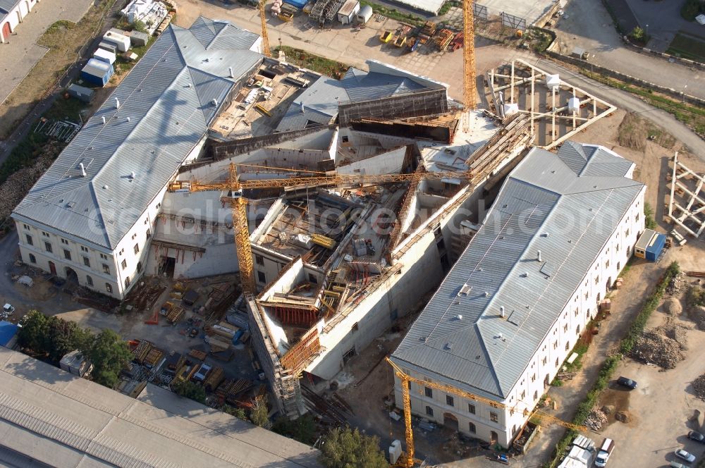 Dresden from above - View of the Dresden Military History Museum ( Army Museum ) during the implementation and expansion