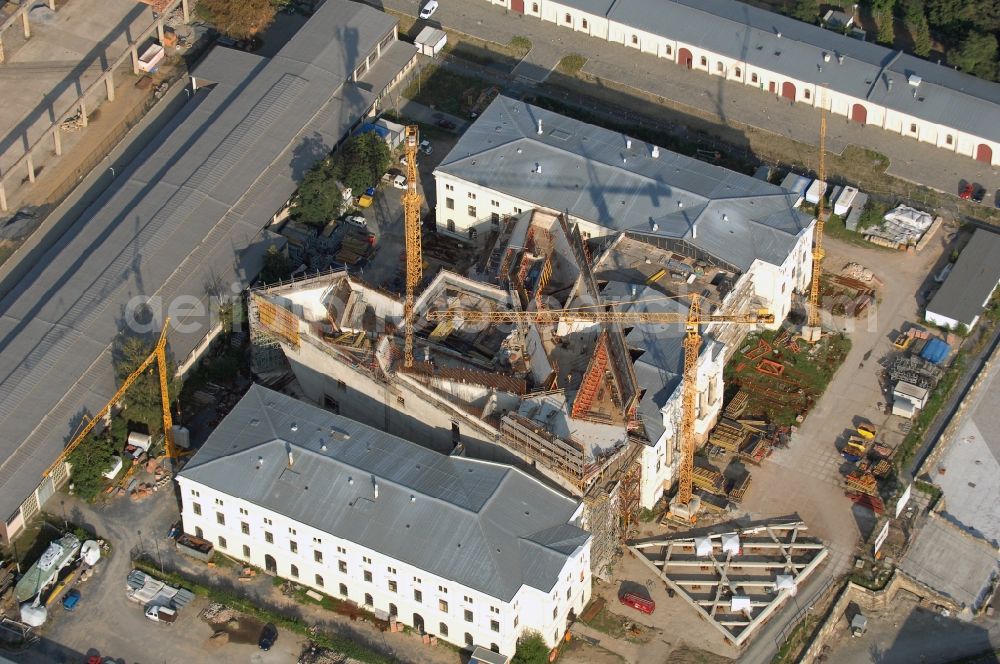 Dresden from the bird's eye view: View of the Dresden Military History Museum ( Army Museum ) during the implementation and expansion