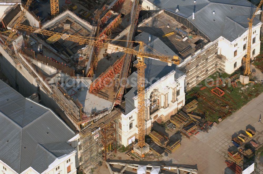 Aerial image Dresden - View of the Dresden Military History Museum ( Army Museum ) during the implementation and expansion