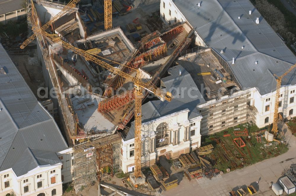 Aerial photograph Dresden - View of the Dresden Military History Museum ( Army Museum ) during the implementation and expansion