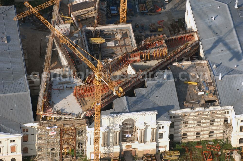 Dresden from above - View of the Dresden Military History Museum ( Army Museum ) during the implementation and expansion