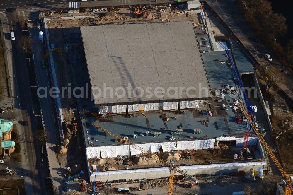 Berlin from above - Construction for the reconstruction of Neue Nationalgalerie on Potsdamer Strasse in Berlin, Germany