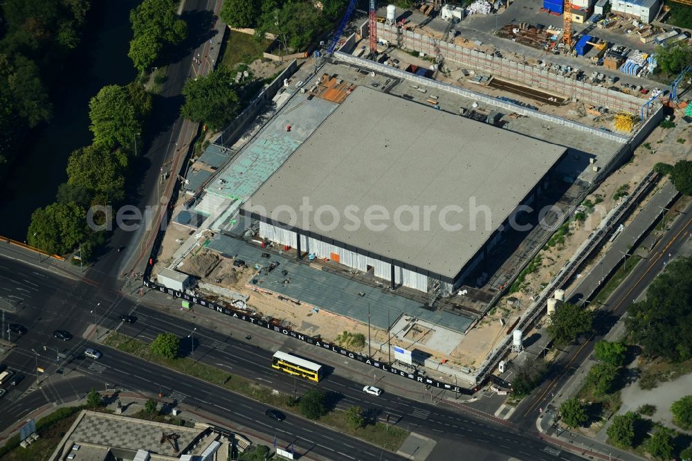 Aerial photograph Berlin - Construction for the reconstruction of Neue Nationalgalerie on Potsdamer Strasse in Berlin, Germany