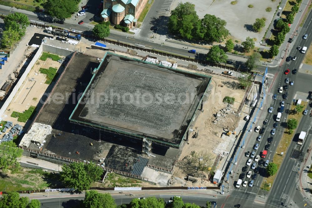 Berlin from above - Construction for the reconstruction of Neue Nationalgalerie on Potsdamer Strasse in Berlin, Germany