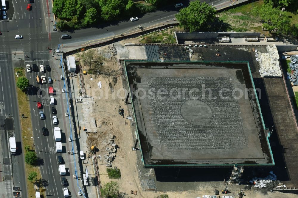 Aerial photograph Berlin - Construction for the reconstruction of Neue Nationalgalerie on Potsdamer Strasse in Berlin, Germany