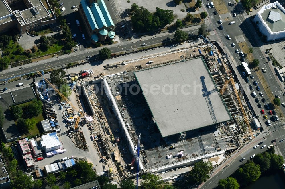 Berlin from above - Construction for the reconstruction of Neue Nationalgalerie on Potsdamer Strasse in Berlin, Germany