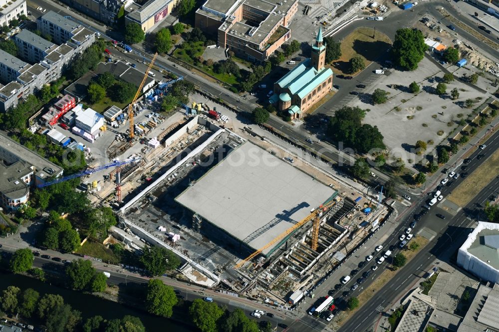 Aerial image Berlin - Construction for the reconstruction of Neue Nationalgalerie on Potsdamer Strasse in Berlin, Germany