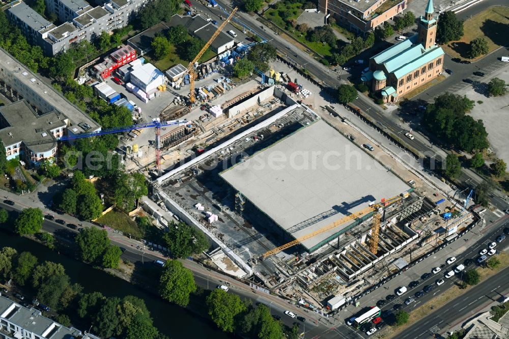 Aerial photograph Berlin - Construction for the reconstruction of Neue Nationalgalerie on Potsdamer Strasse in Berlin, Germany