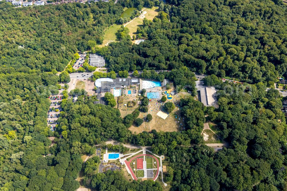 Oberhausen from above - Construction for the reconstruction on Solbad Vonderort in Oberhausen in the state North Rhine-Westphalia, Germany