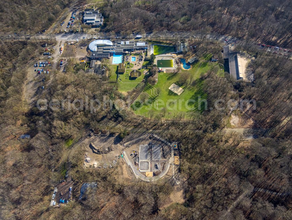 Aerial image Oberhausen - Construction for the reconstruction on Solbad Vonderort in Oberhausen in the state North Rhine-Westphalia, Germany