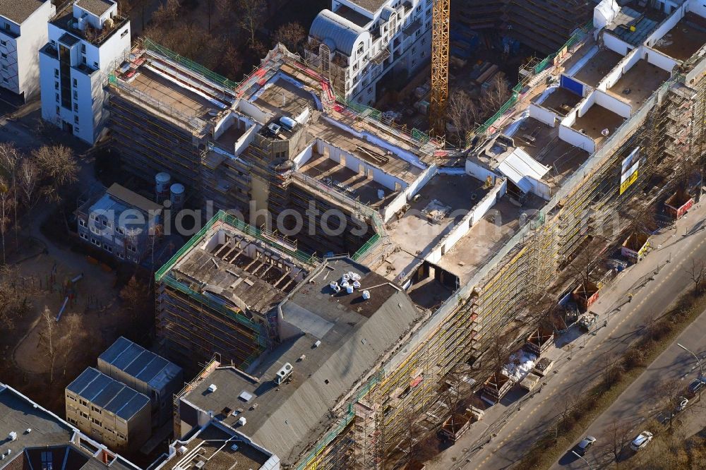 Aerial image Berlin - Construction for the reconstruction Victoriahoefe of Cresco Capital Group Limited on Lindenstrasse in the district Kreuzberg in Berlin, Germany