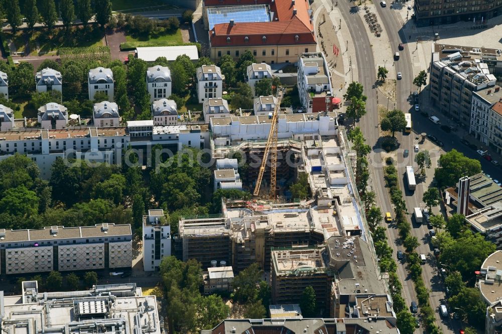 Aerial image Berlin - Construction for the reconstruction Victoriahoefe of Cresco Capital Group Limited on Lindenstrasse in the district Kreuzberg in Berlin, Germany