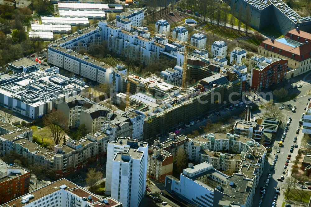 Aerial image Berlin - Construction for the reconstruction Victoriahoefe of Cresco Capital Group Limited on Lindenstrasse in the district Kreuzberg in Berlin, Germany