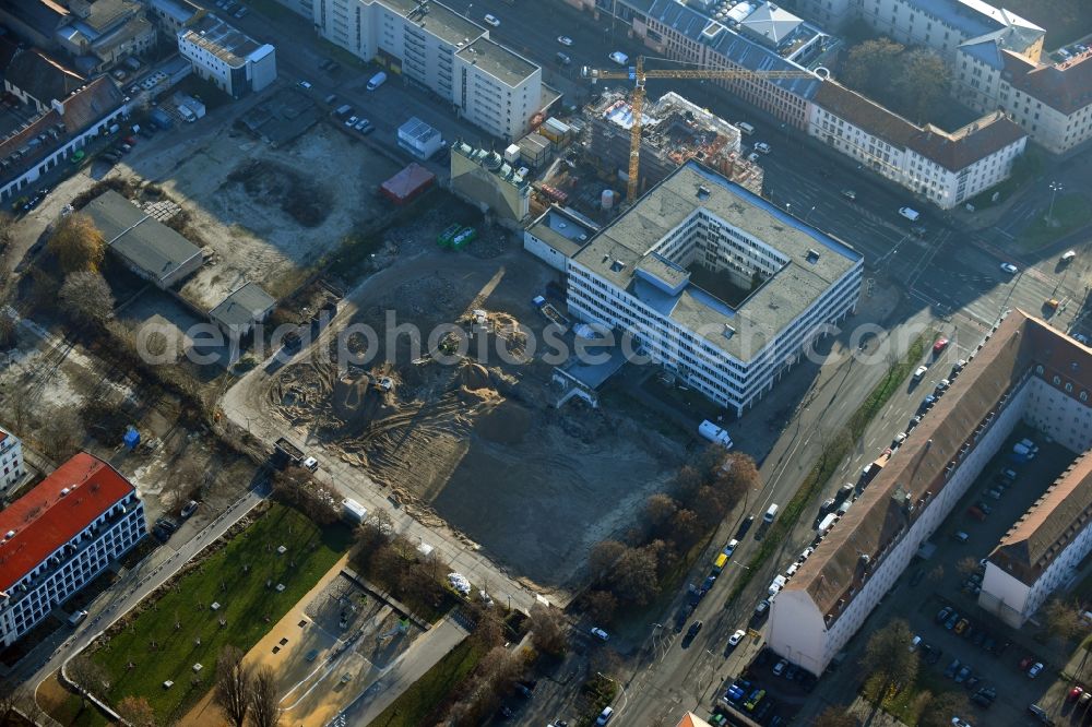 Aerial photograph Potsdam - Construction site for the reconstruction of the garrison church Potsdam in Potsdam in the federal state of Brandenburg, Germany