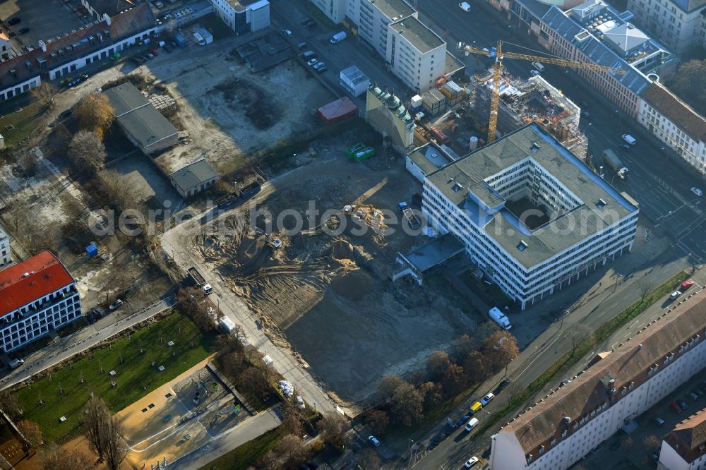 Potsdam from above - Construction site for the reconstruction of the garrison church Potsdam in Potsdam in the federal state of Brandenburg, Germany