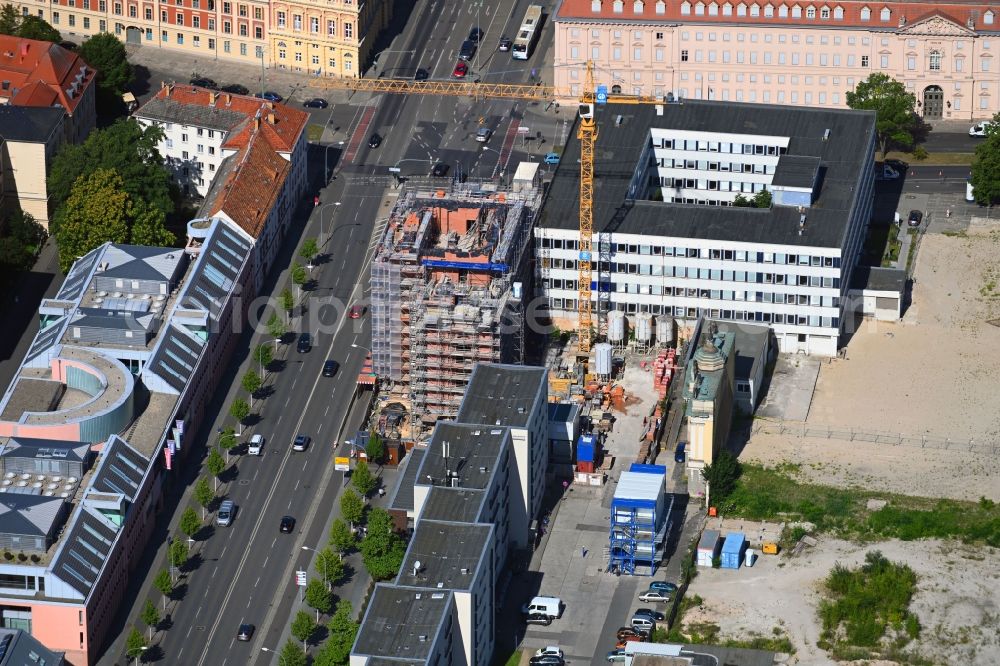 Aerial image Potsdam - Construction site for the reconstruction of the garrison church Potsdam in Potsdam in the federal state of Brandenburg, Germany