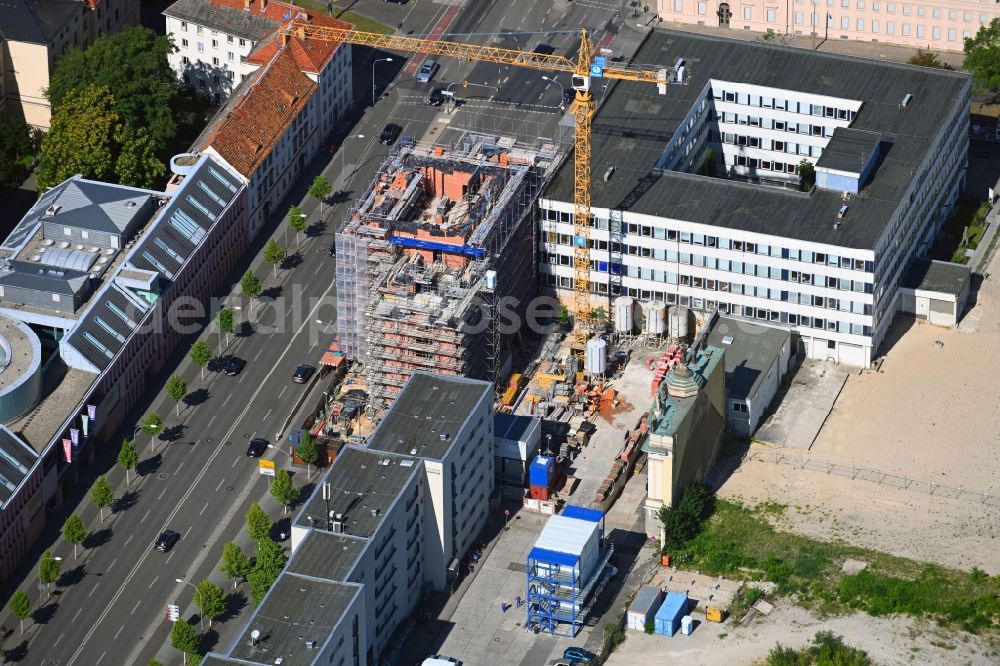 Aerial photograph Potsdam - Construction site for the reconstruction of the garrison church Potsdam in Potsdam in the federal state of Brandenburg, Germany