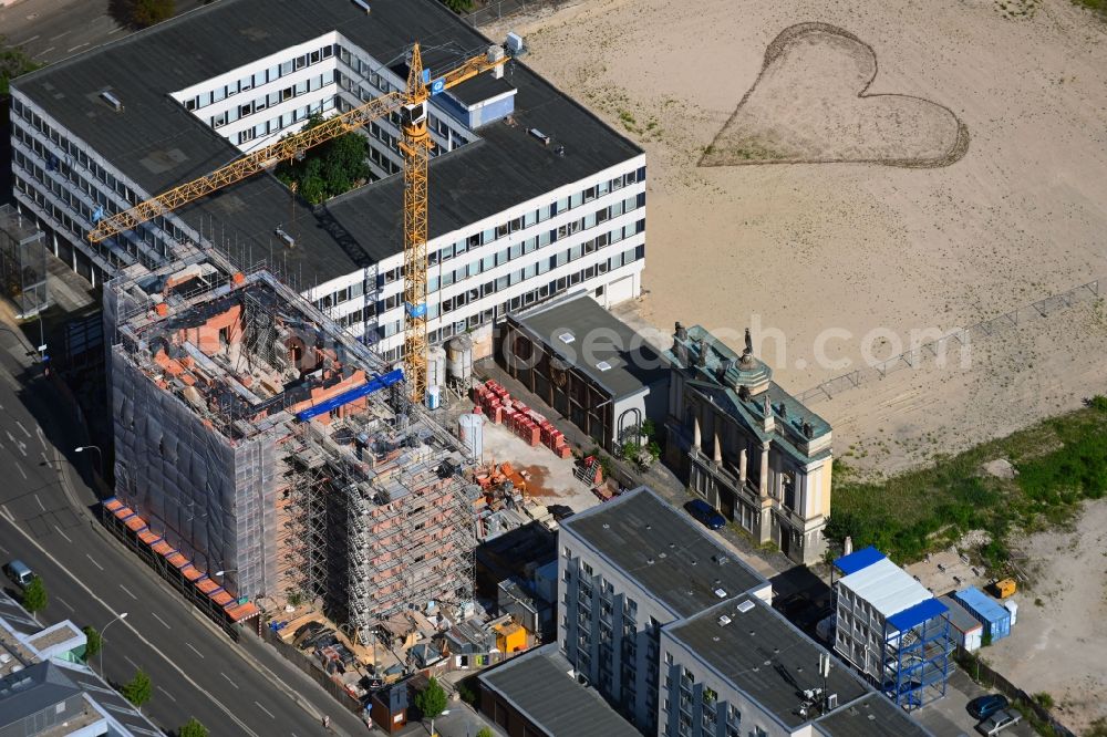 Aerial photograph Potsdam - Construction site for the reconstruction of the garrison church Potsdam in Potsdam in the federal state of Brandenburg, Germany