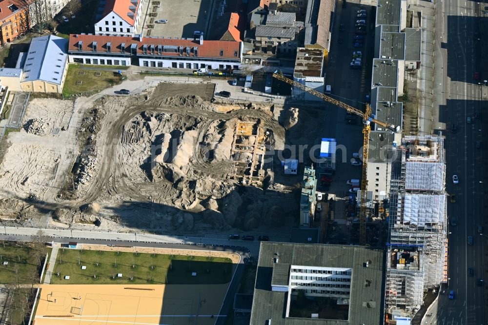 Aerial image Potsdam - Construction site for the reconstruction of the Garnisonkirche Potsdam in Potsdam in the federal state of Brandenburg, Germany