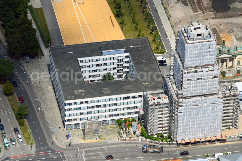 Potsdam from above - Construction site for the reconstruction of the Garnisonkirche Potsdam in Potsdam in the federal state of Brandenburg, Germany