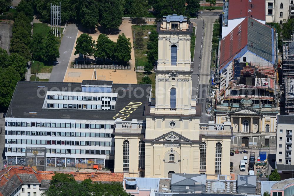 Potsdam from above - Construction site for the reconstruction of the Garnisonkirche Potsdam in Potsdam in the federal state of Brandenburg, Germany