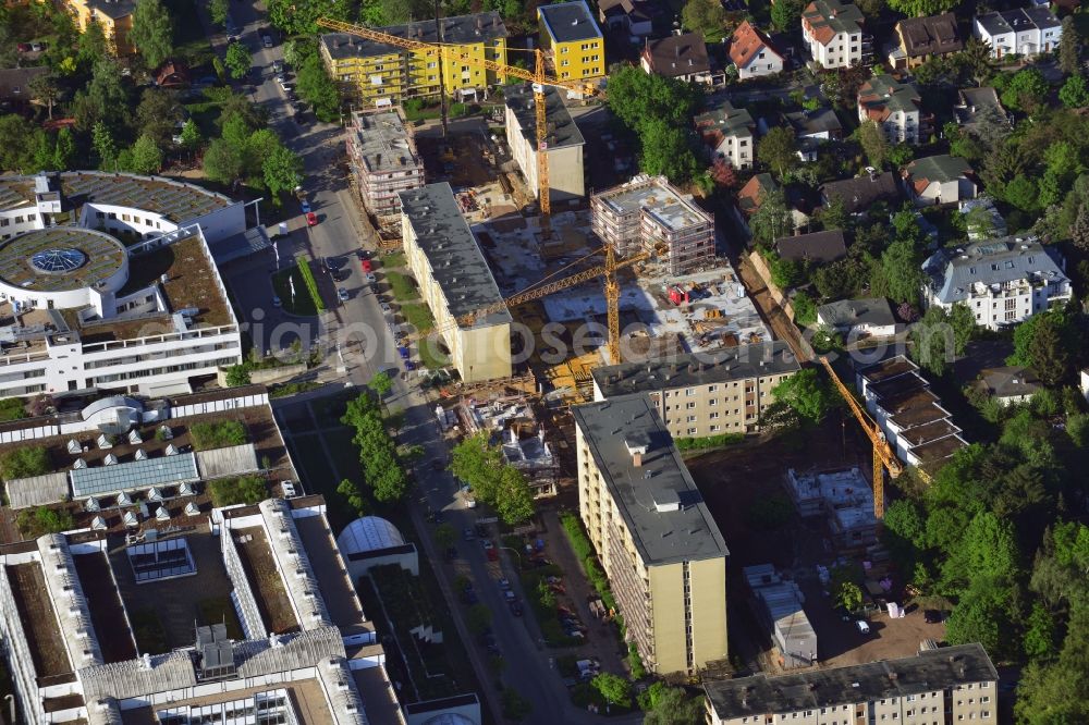 Berlin from the bird's eye view: Construction site for the new building Kormoranweg in Berlin in Germany