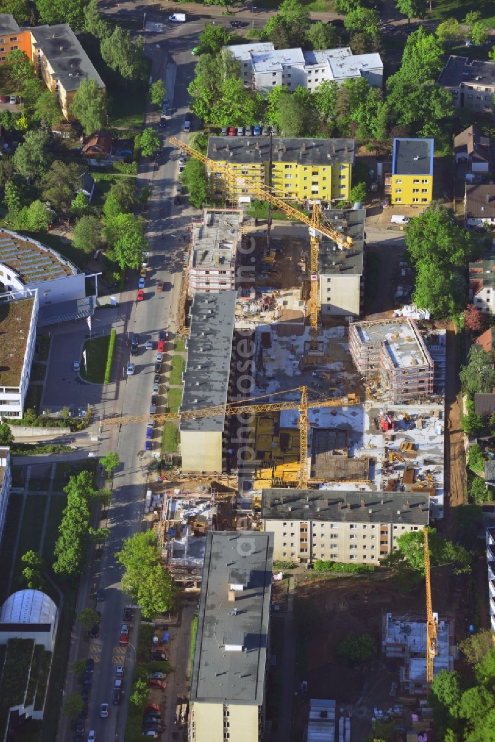 Aerial photograph Berlin - Construction site for the new building Kormoranweg in Berlin in Germany