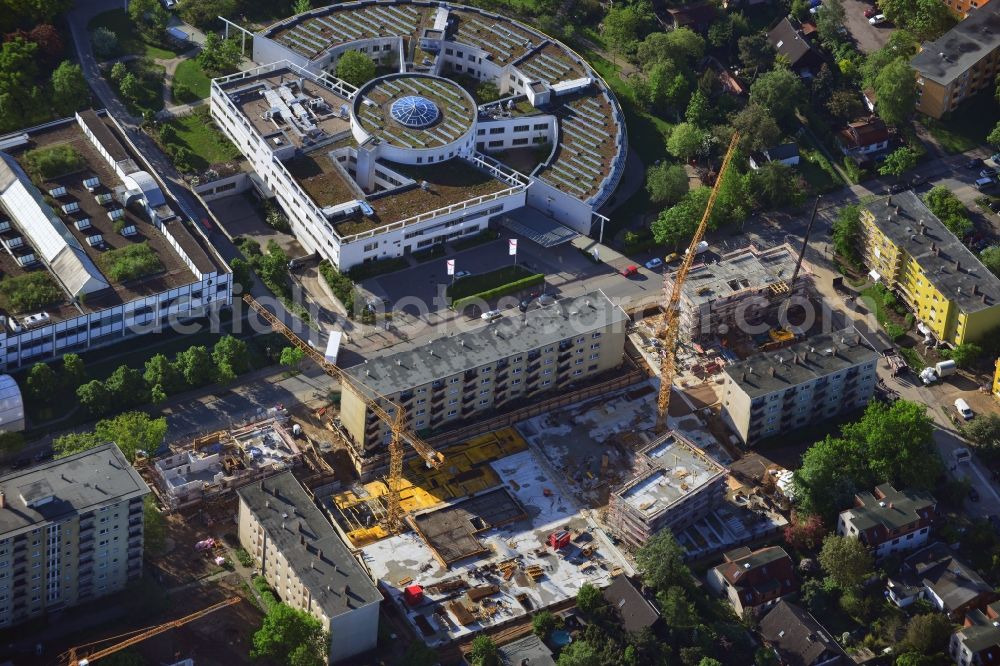 Aerial photograph Berlin - Construction site for the new building Kormoranweg in Berlin in Germany