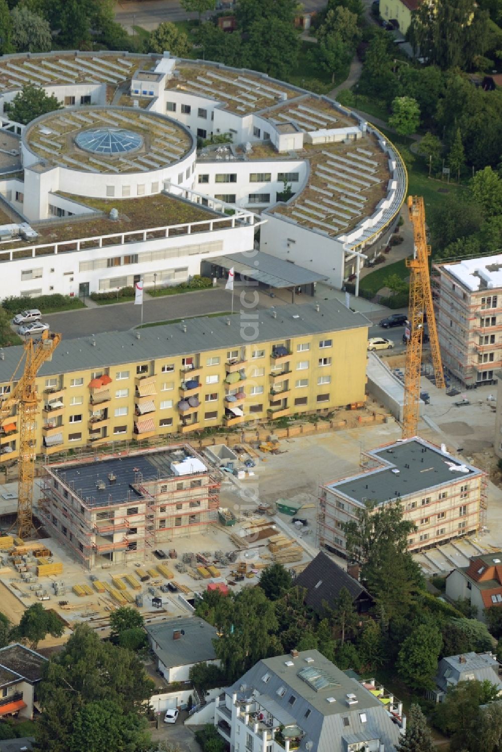 Aerial image Berlin - Construction site for the new building Kormoranweg in Berlin in Germany