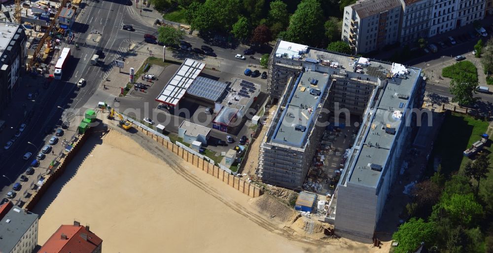 Aerial photograph Berlin - Construction site for residential new construction in the Liesenstrasse - disability road in Berlin - Mitte