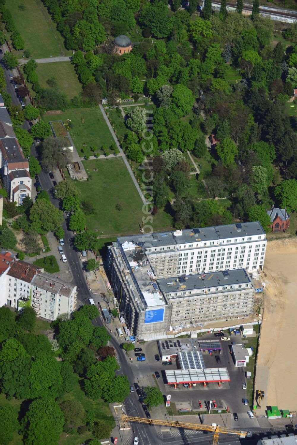 Aerial photograph Berlin - Construction site for residential new construction in the Liesenstrasse - disability road in Berlin - Mitte