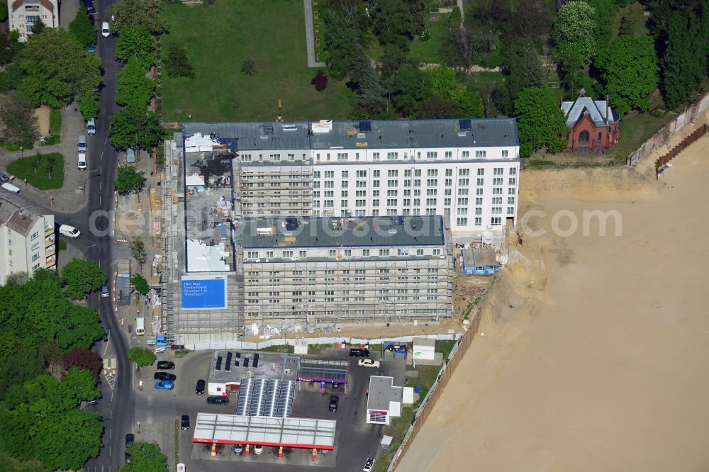 Aerial photograph Berlin - Construction site for residential new construction in the Liesenstrasse - disability road in Berlin - Mitte