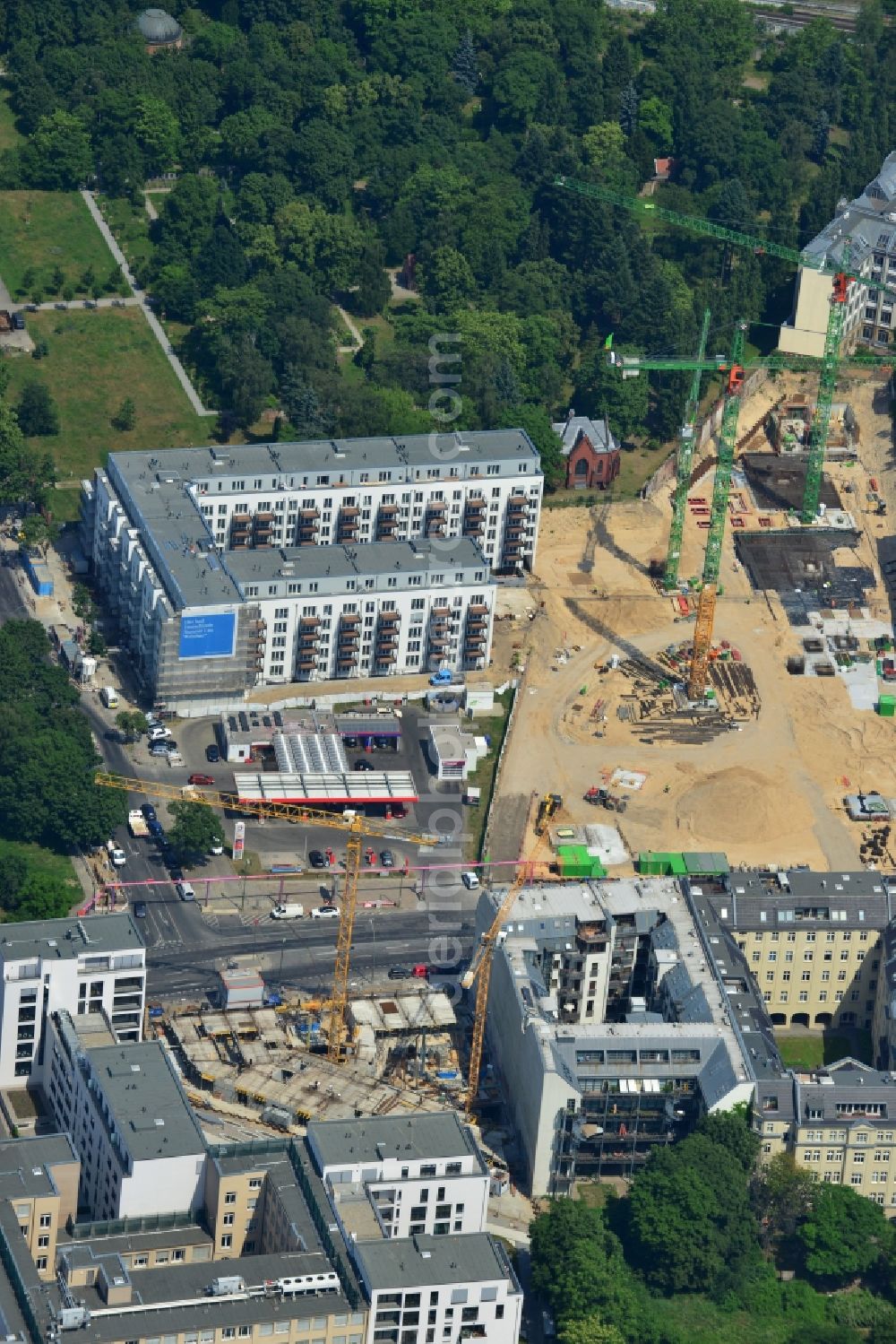 Aerial photograph Berlin - Construction site for residential new construction in the Liesenstrasse - disability road in Berlin - Mitte