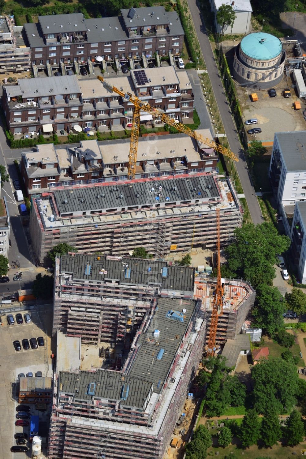 Aerial image Berlin - Construction site for new residential construction on Pankepark in Berlin Mitte